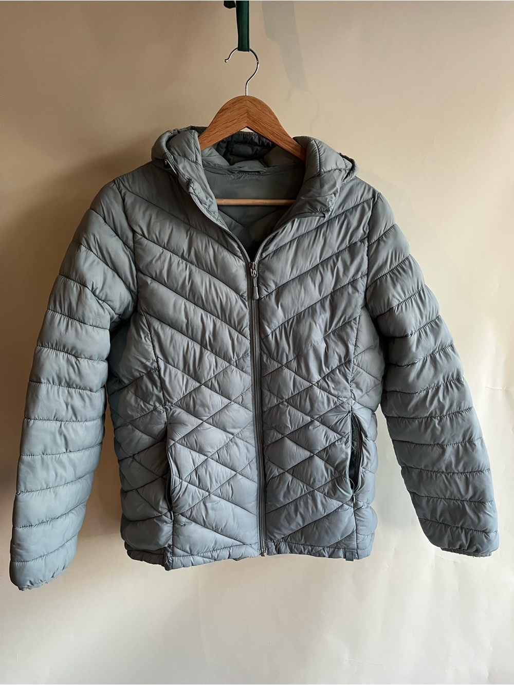 ZX ZeroXposur Puffer Jacket Light Blue Hooded No Size Tag GUC
